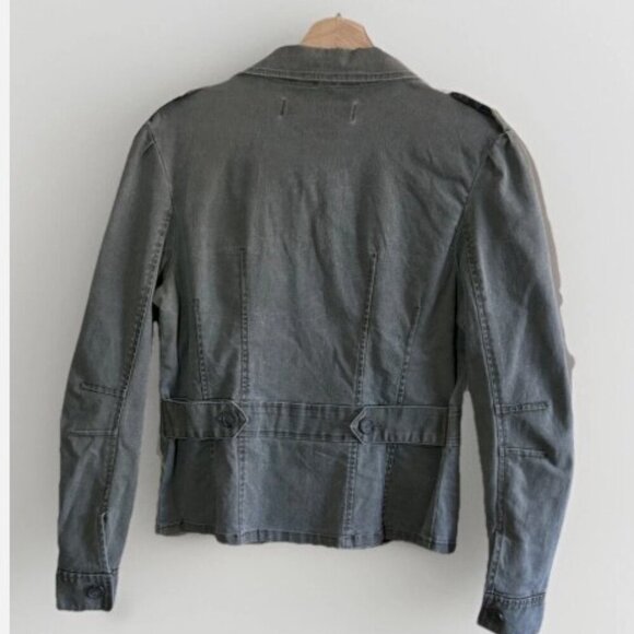 Liquid X Women's Military Army Green Cargo Pockets Jean Jacket Size Medium - Picture 9 of 12